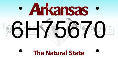 6H75670 Arkansas License Plate