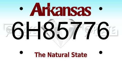 6H85776 Arkansas License Plate