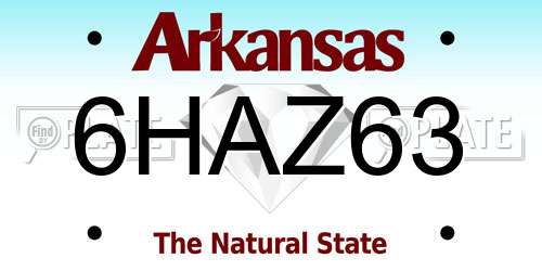 6HAZ63 Arkansas License Plate