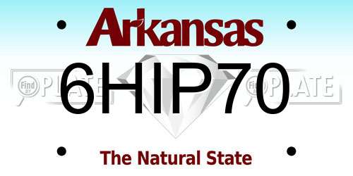 6HIP70 Arkansas License Plate