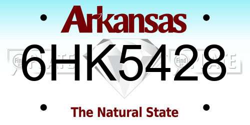 6HK5428 Arkansas License Plate