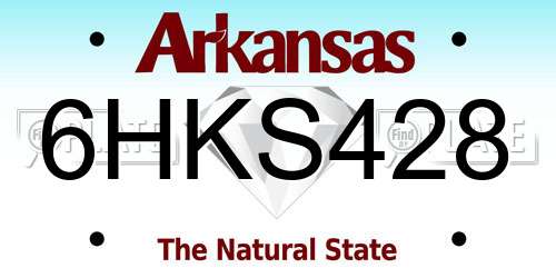 6HKS428 Arkansas License Plate