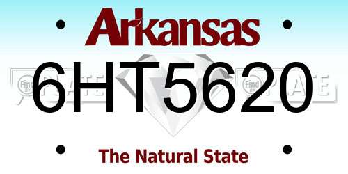 6HT5620 Arkansas License Plate