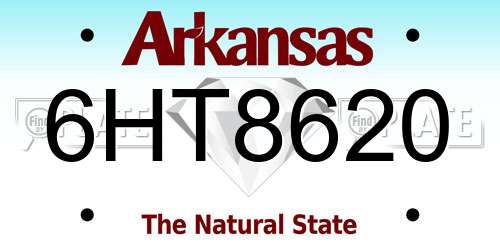 6HT8620 Arkansas License Plate