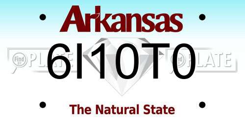 6I10T0 Arkansas License Plate