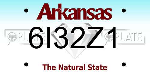 6I32Z1 Arkansas License Plate