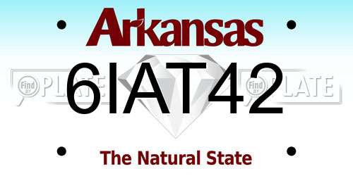 6IAT42 Arkansas License Plate