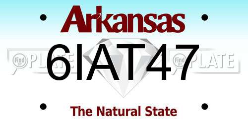 6IAT47 Arkansas License Plate