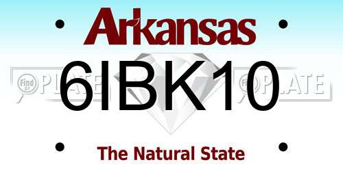 6IBK10 Arkansas License Plate