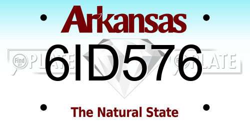 6ID576 Arkansas License Plate