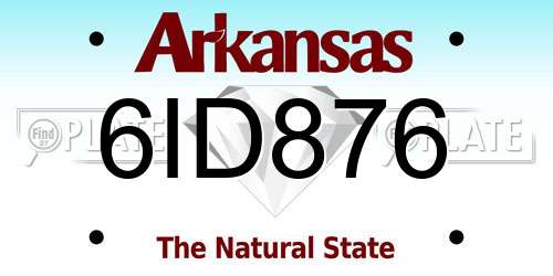 6ID876 Arkansas License Plate