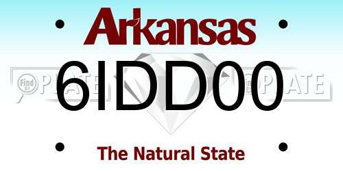 6IDD00 Arkansas License Plate