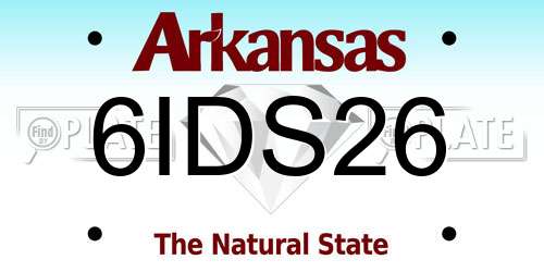 6IDS26 Arkansas License Plate
