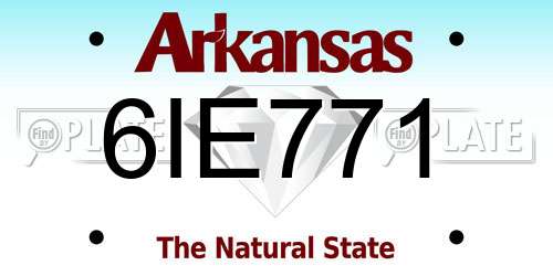 6IE771 Arkansas License Plate