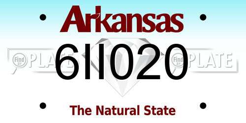 6II020 Arkansas License Plate