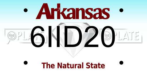6IID20 Arkansas License Plate
