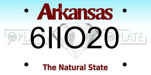 6IIO20 Arkansas License Plate