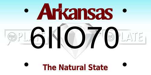 6IIO70 Arkansas License Plate