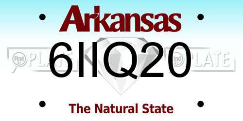 6IIQ20 Arkansas License Plate