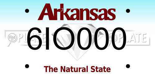 6IO000 Arkansas License Plate