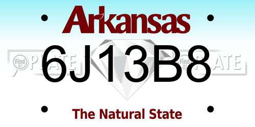 6J13B8 Arkansas License Plate