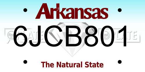 6JCB801 Arkansas License Plate