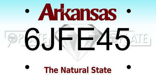 6JFE45 Arkansas License Plate