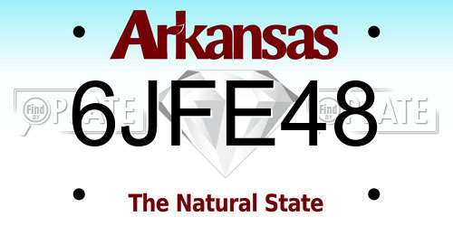 6JFE48 Arkansas License Plate