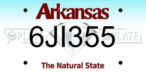 6JI355 Arkansas License Plate