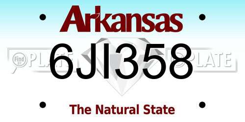 6JI358 Arkansas License Plate