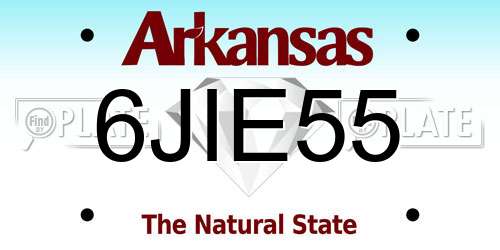6JIE55 Arkansas License Plate