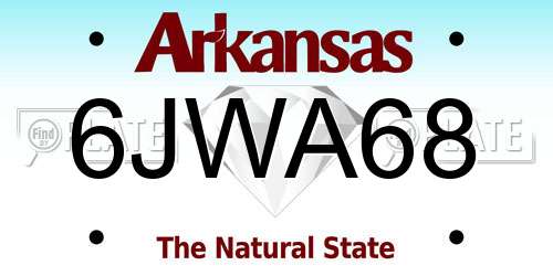 6JWA68 Arkansas License Plate