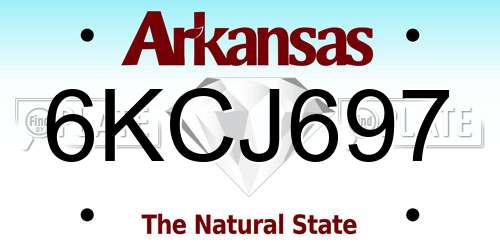 6KCJ697 Arkansas License Plate