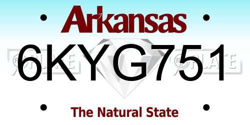 6KYG751 Arkansas License Plate