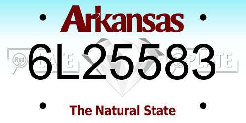 6L25583 Arkansas License Plate
