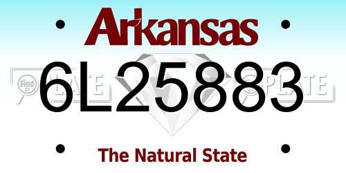 6L25883 Arkansas License Plate
