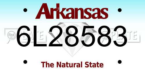 6L28583 Arkansas License Plate