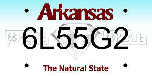 6L55G2 Arkansas License Plate