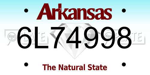 6L74998 Arkansas License Plate