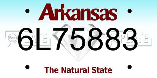 6L75883 Arkansas License Plate