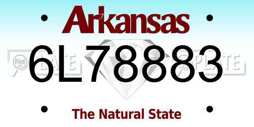 6L78883 Arkansas License Plate