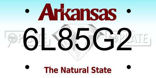 6L85G2 Arkansas License Plate