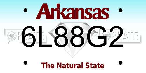 6L88G2 Arkansas License Plate