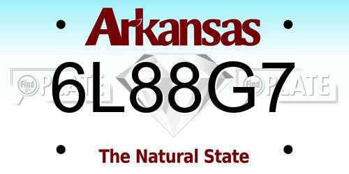 6L88G7 Arkansas License Plate