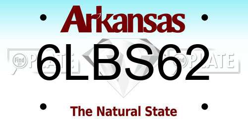 6LBS62 Arkansas License Plate