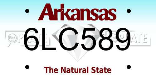 6LC589 Arkansas License Plate