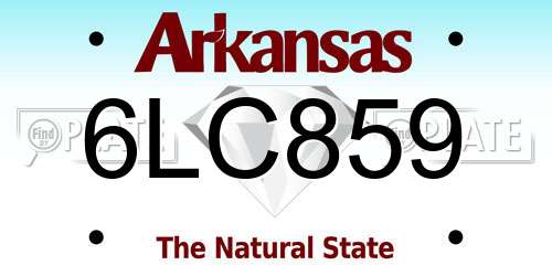 6LC859 Arkansas License Plate