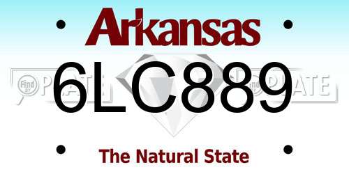 6LC889 Arkansas License Plate