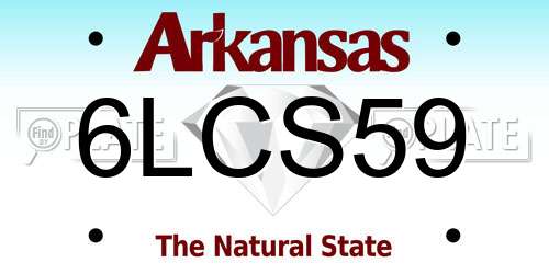 6LCS59 Arkansas License Plate