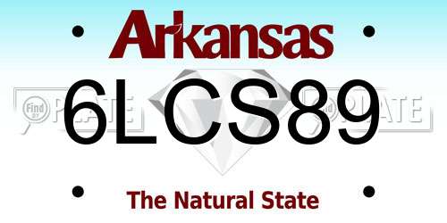 6LCS89 Arkansas License Plate
